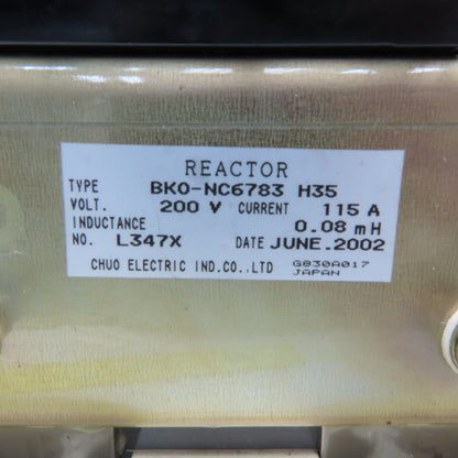 Chuo Electric BKO-NC6783 H35 200V 115A 0.08mH Line Reactor