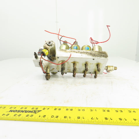 Skinner 8-Way Pneumatic Solenoid Aluminum Valve Manifold 120V 90PSI Hardinge AHC
