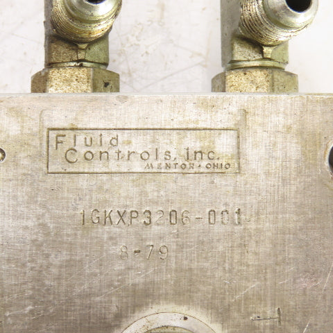 Fluid Controls 1GKXP3206-001 Aluminum 9-Port Hydraulic Valve Body Manifold