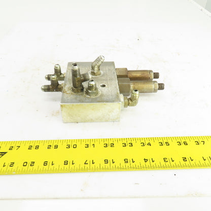 Fluid Controls 1GKXP3206-001 Aluminum 9-Port Hydraulic Valve Body Manifold
