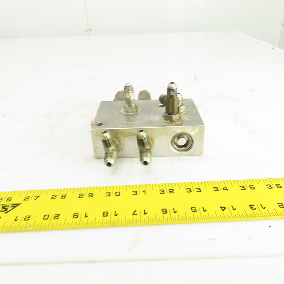Fluid Controls 1GKXP3206-001 Aluminum 9-Port Hydraulic Valve Body Manifold