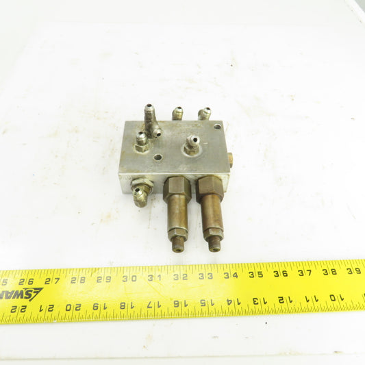 Fluid Controls 1GKXP3206-001 Aluminum 9-Port Hydraulic Valve Body Manifold
