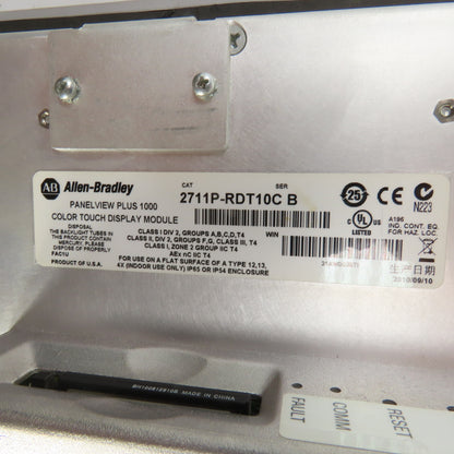 Allen Bradley 2711P-RDT10C Ser B Panelview Plus 1000 Display W/Module 2711P-RP1