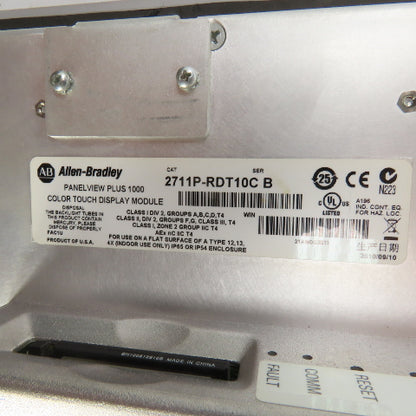 Allen Bradley 2711P-RDT10C Ser B Panelview Plus 1000 Display W/Module 2711P-RP1