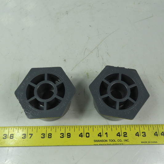 Chentrol/NIBCO PVC 2" Slip  X 1/2" Slip Reducer Bushing SCH80 Lot of 2