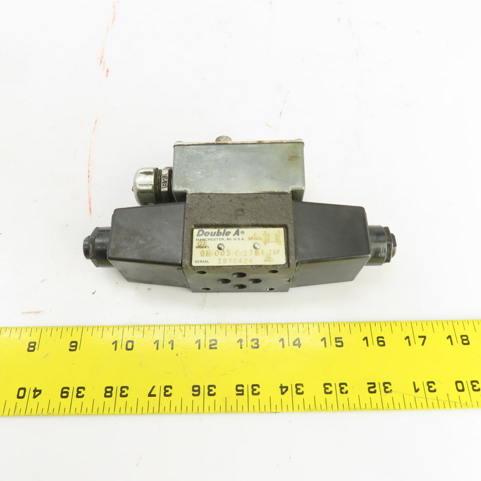 Double A QM-005-C-27B1-TSP Hydraulic Directional Double Solenoid Valve 115V Coil