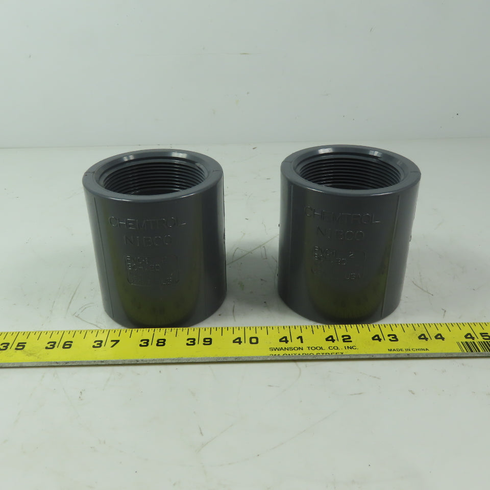 Chemtrol/NIBCO 2" Schedule 80 PVC (FPT x S) Female Adapter Coupling Lot of 2