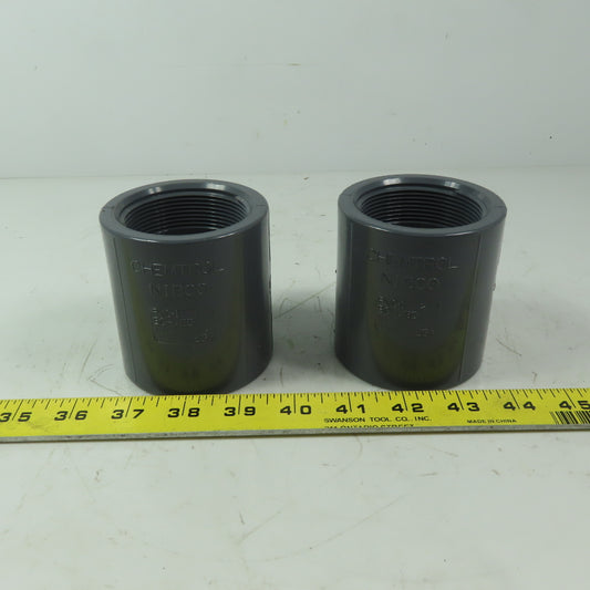 Chemtrol/NIBCO 2" Schedule 80 PVC (FPT x S) Female Adapter Coupling Lot of 2