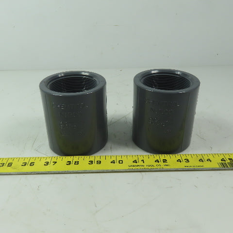 Chemtrol/NIBCO 2" Schedule 80 PVC (FPT x S) Female Adapter Coupling Lot of 2