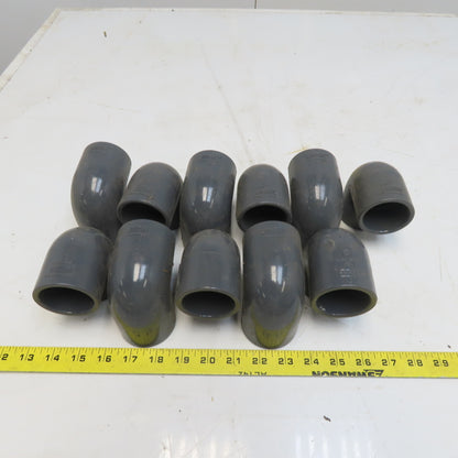 Spears 1-1/2" Slip Glue x 1-1/2" Slip Glue 90° Elbow Gray Sch 80 PVC Lot of 11