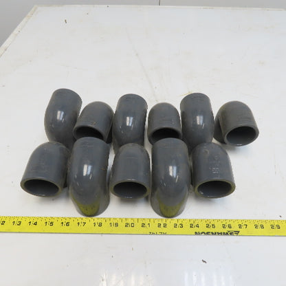 Spears 1-1/2" Slip Glue x 1-1/2" Slip Glue 90° Elbow Gray Sch 80 PVC Lot of 11