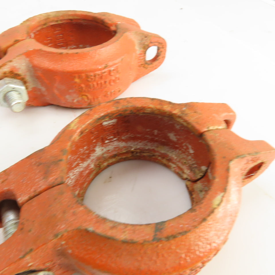 SPF 2" Ductile Iron Ridgid Pipe Coupling No Rubber Inserts Lot Of 7