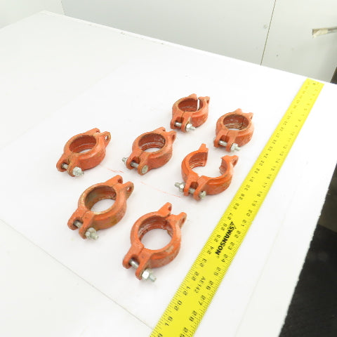 SPF 2" Ductile Iron Ridgid Pipe Coupling No Rubber Inserts Lot Of 7