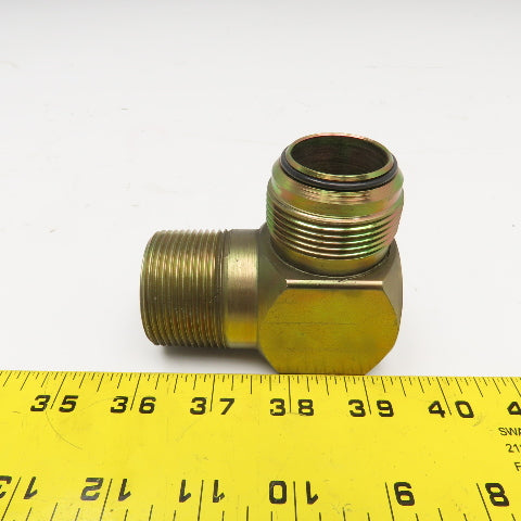 1-1/4" JIC O-Ring Seat Male x 1-1/4"-11.5 NPT Male Elbow 90°