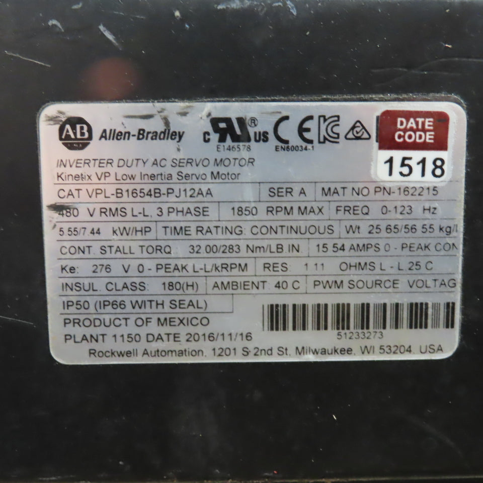 38" Flange Butterfly Damper Valve 480V 7.4Hp Allen Bradley VPL-B1654B-PJ12AA