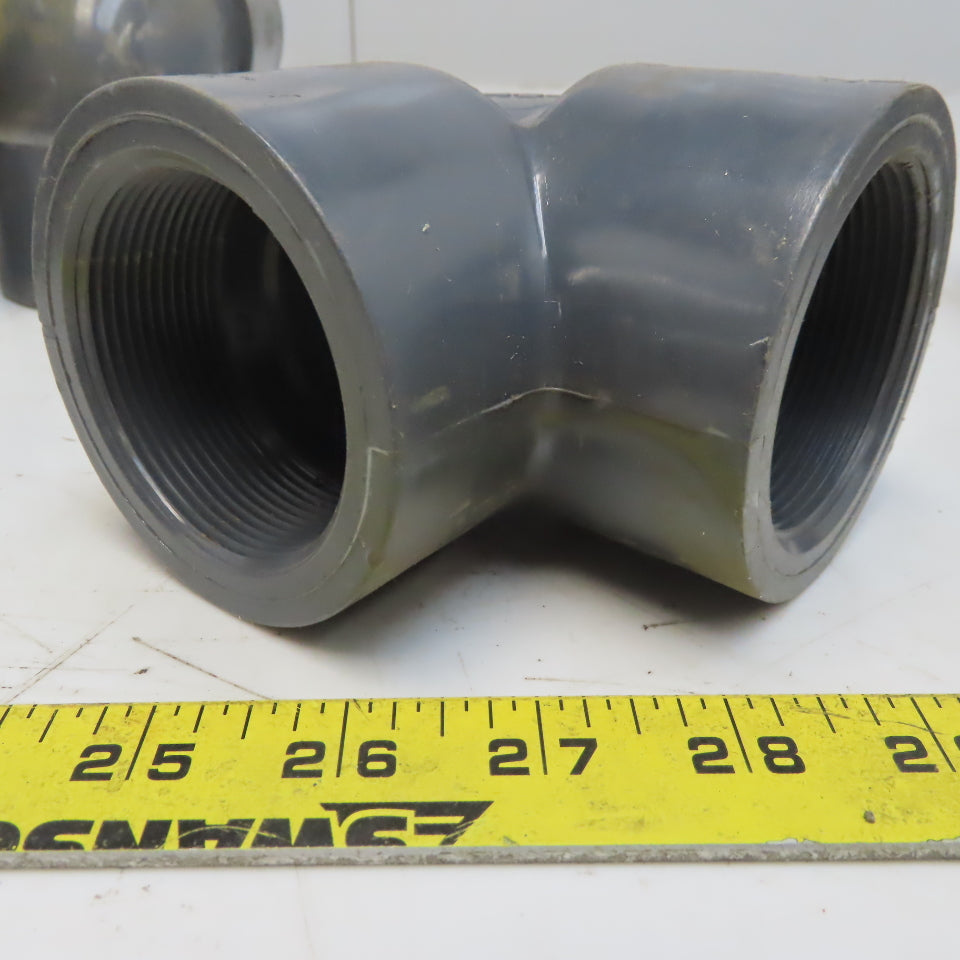NIBCO 2" Pipe FPT x FPT Schedule 80 Gray 90° PVC Elbow Lot of 8