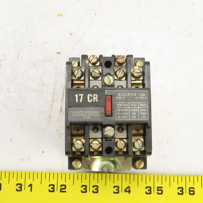 Allen Bradley 700-N400A1 Ser C Bulletin 700 Type N Control AC Relay 120V Coil