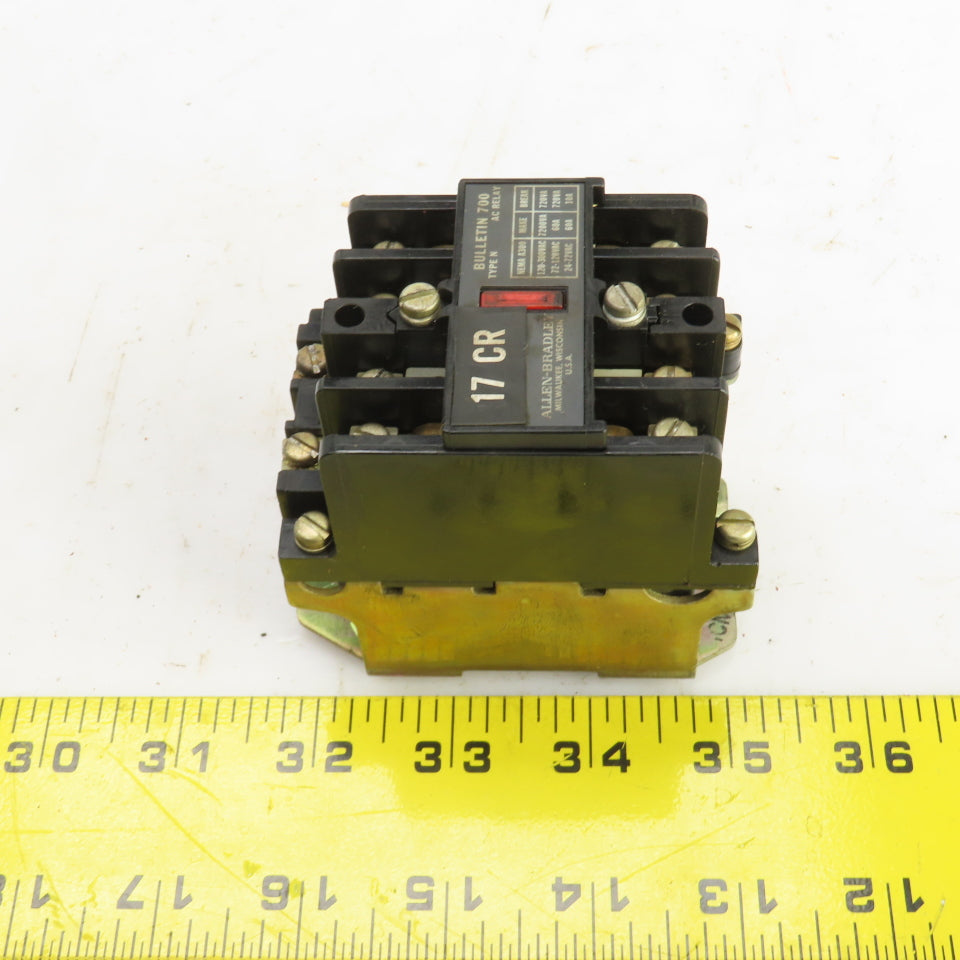 Allen Bradley 700-N400A1 Ser C Bulletin 700 Type N Control AC Relay 120V Coil