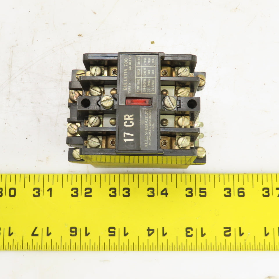 Allen Bradley 700-N400A1 Ser C Bulletin 700 Type N Control AC Relay 120V Coil