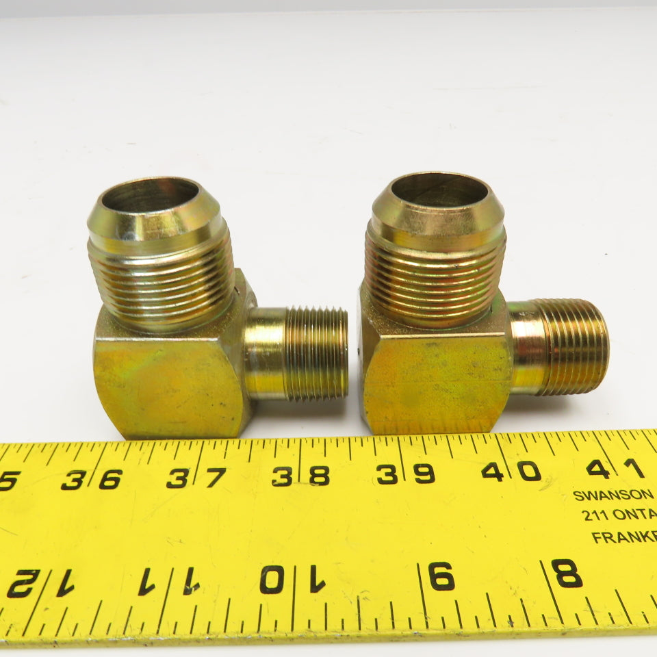 1" JIC Flare Male x 3/4" NPSM Male Elbow 90° Lot Of 2