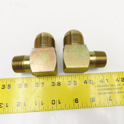1" JIC Flare Male x 3/4" NPSM Male Elbow 90° Lot Of 2