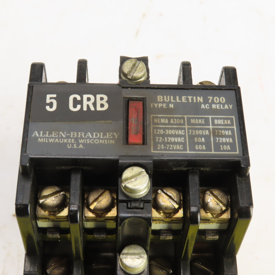 Allen Bradley 700-N800A1 Ser C Bulletin 700 Type N Control AC Relay 120V Coil