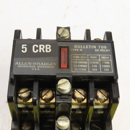 Allen Bradley 700-N800A1 Ser C Bulletin 700 Type N Control AC Relay 120V Coil