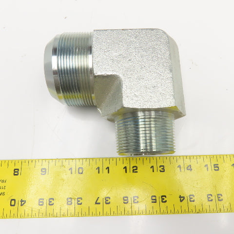 2" JIC Flare Male x 1-1/2" NPT Male Elbow 90°