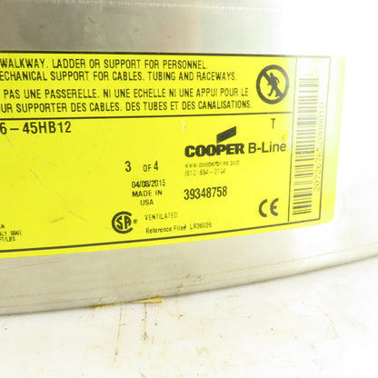 Cooper 4SS6MR-06-45HB12 B-Line Stainless Steel 45° Ladder Cable Tray 6" W