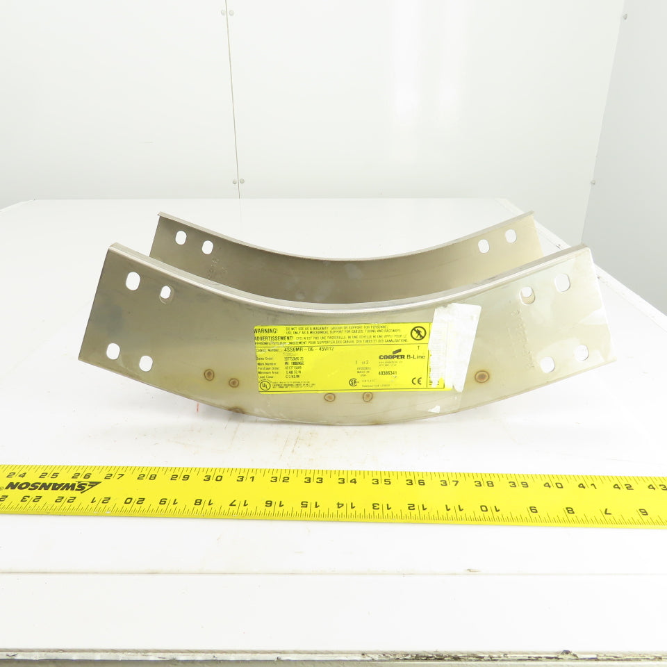 B-Line 4SS6MG-06-45VI12 Stainless Steel 45° Ladder Cable Tray Inside Bend 6"W