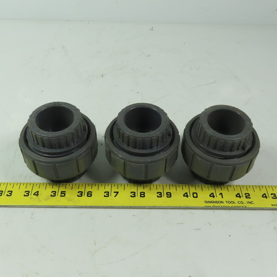 NIBCO 1" Slip x Slip Union  Schedule 80 Gray Lot of 3