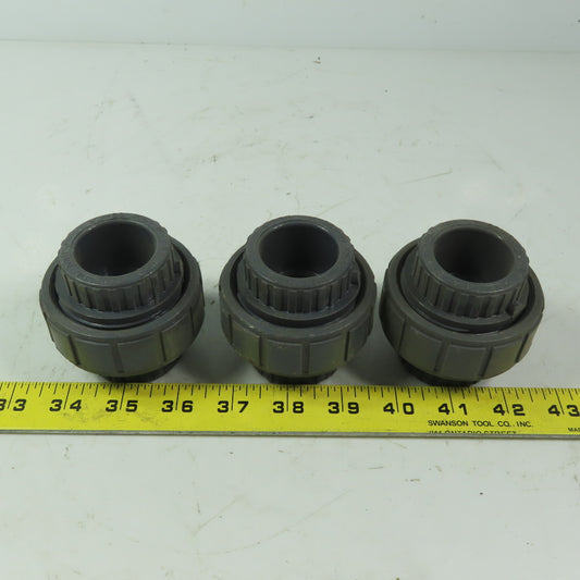NIBCO 1" Slip x Slip Union  Schedule 80 Gray Lot of 3
