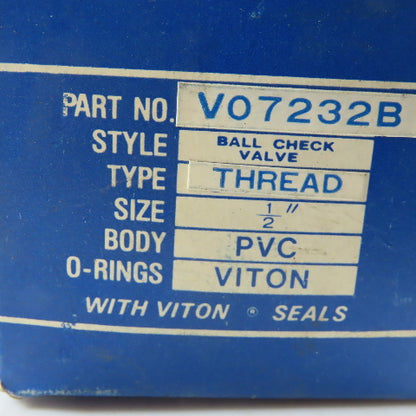 Colonial V07232B Ball Check Valve 1/2" Slip x FPT PVC