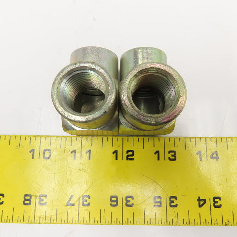 1/2" x 1/2" NPT Female Steel Hydraulic Elbow 90° Lot Of 2