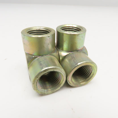 1/2" x 1/2" NPT Female Steel Hydraulic Elbow 90° Lot Of 2