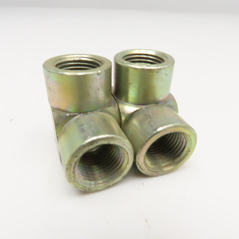 1/2" x 1/2" NPT Female Steel Hydraulic Elbow 90° Lot Of 2