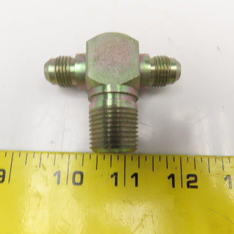 1/2" NPT Male x 3/8" JIC x 3/8" x JIC Male Branch Tee