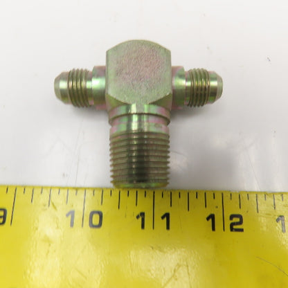 1/2" NPT Male x 3/8" JIC x 3/8" x JIC Male Branch Tee