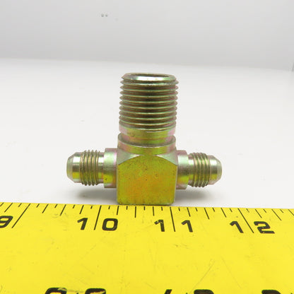 1/2" NPT Male x 3/8" JIC x 3/8" x JIC Male Branch Tee