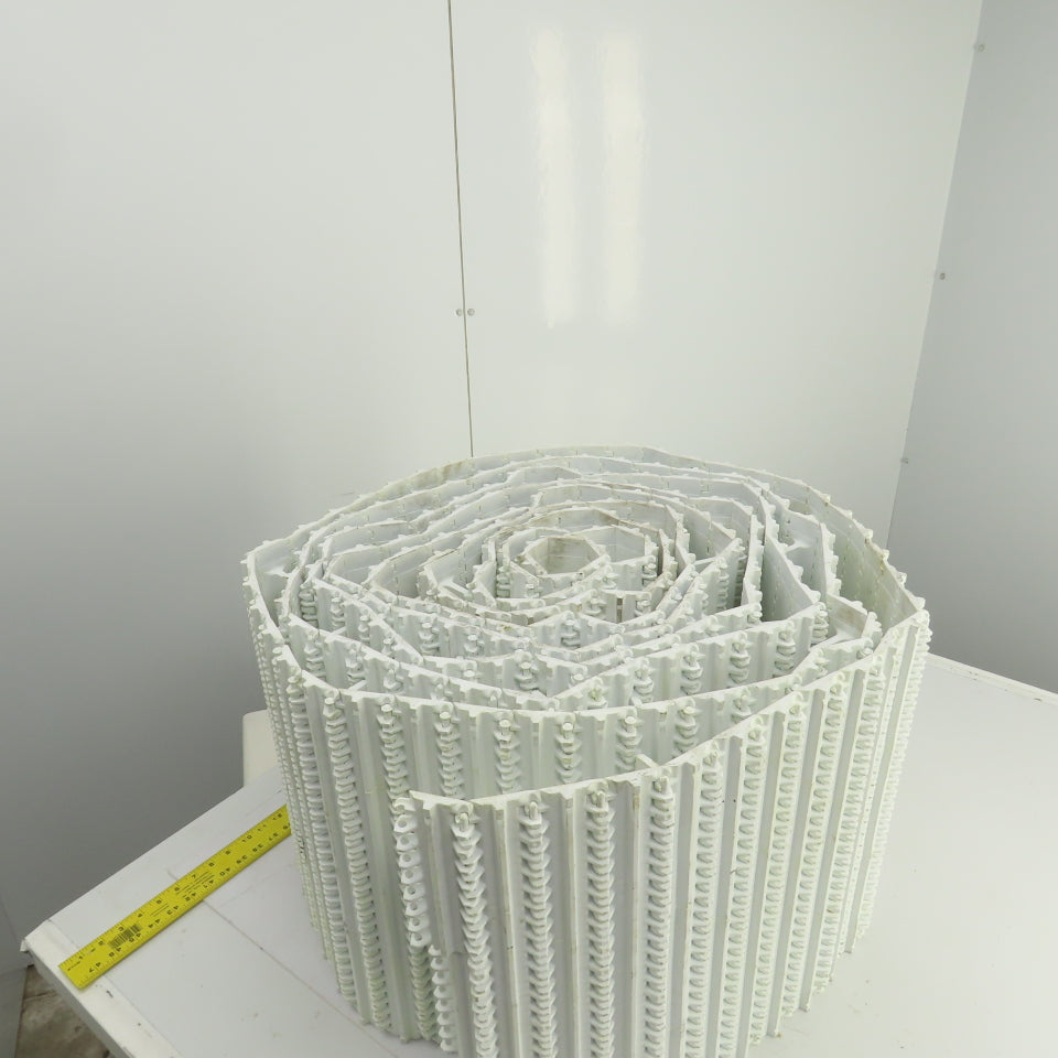Intralox S800-OHFT Flat Top Cleated Plastic Conveyor Belt 35' L x 17-3/4" W