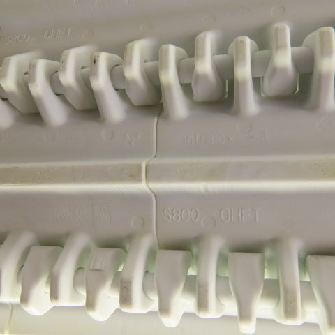 Intralox S800-OHFT Flat Top Cleated Plastic Conveyor Belt 35' L x 17-3/4" W
