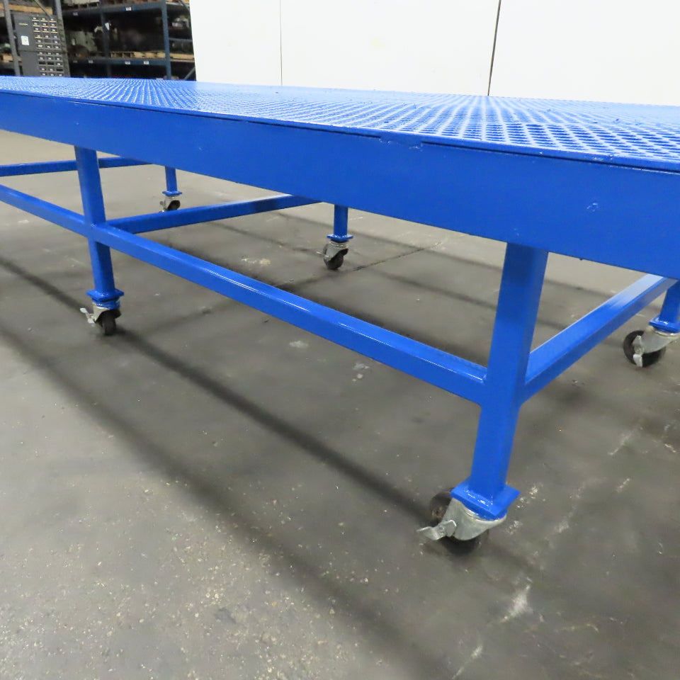 6' x 13' Perforated Steel Top Air Drying Work Bench Table On Casters 32" Tall