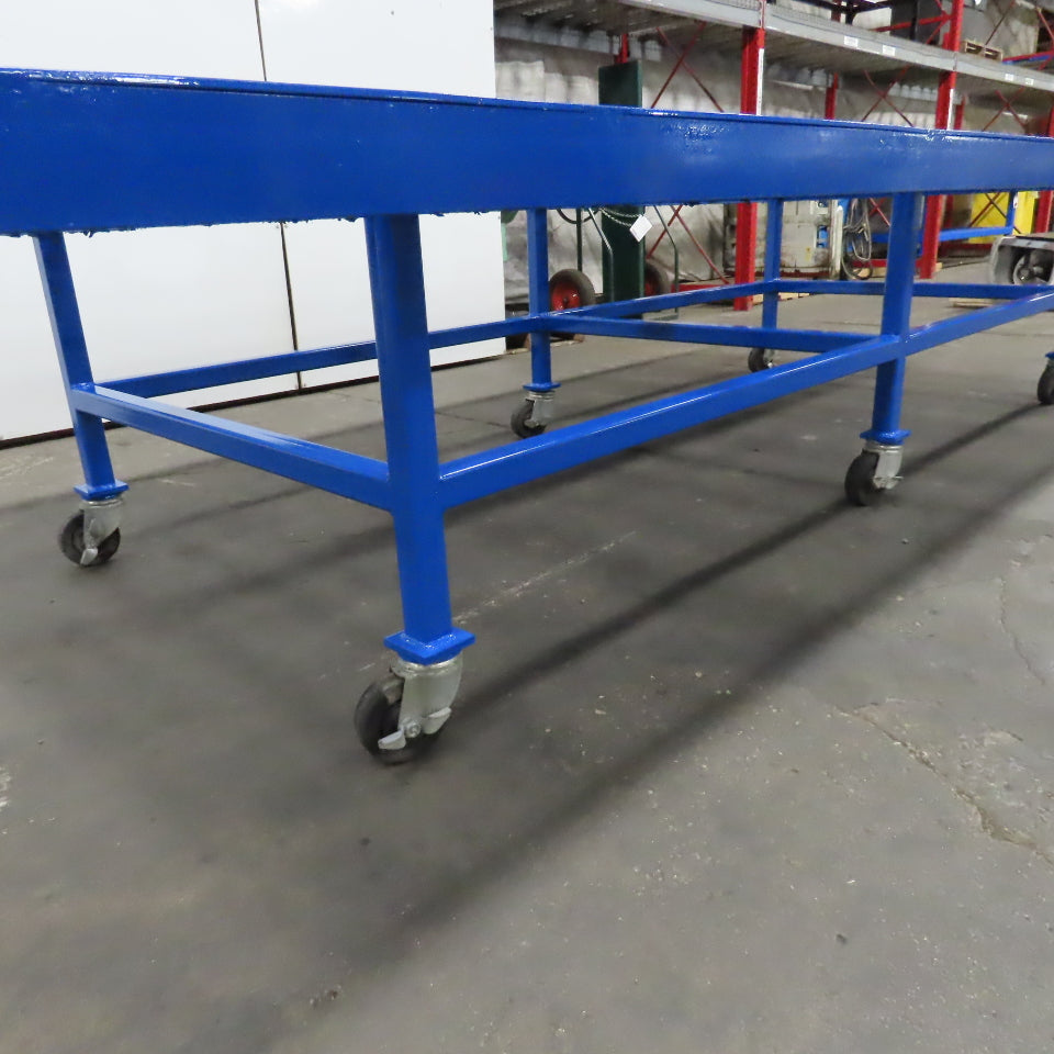 6' x 13' Perforated Steel Top Air Drying Work Bench Table On Casters 32" Tall
