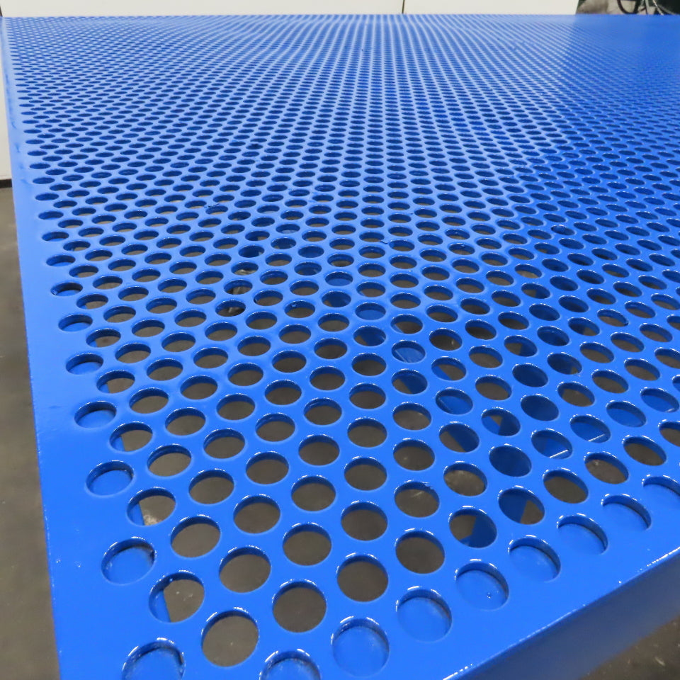 6' x 13' Perforated Steel Top Air Drying Work Bench Table On Casters 32" Tall