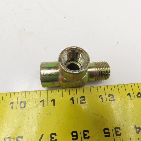 3/8 NPT Male x 3/8 NPT Female x 3/8 NPT Female Steel Hydraulic Run Tee Lot Of 3