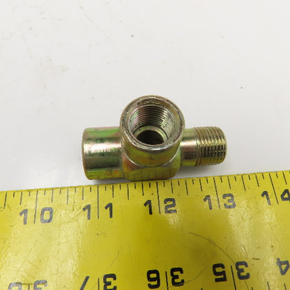 3/8 NPT Male x 3/8 NPT Female x 3/8 NPT Female Steel Hydraulic Run Tee Lot Of 3
