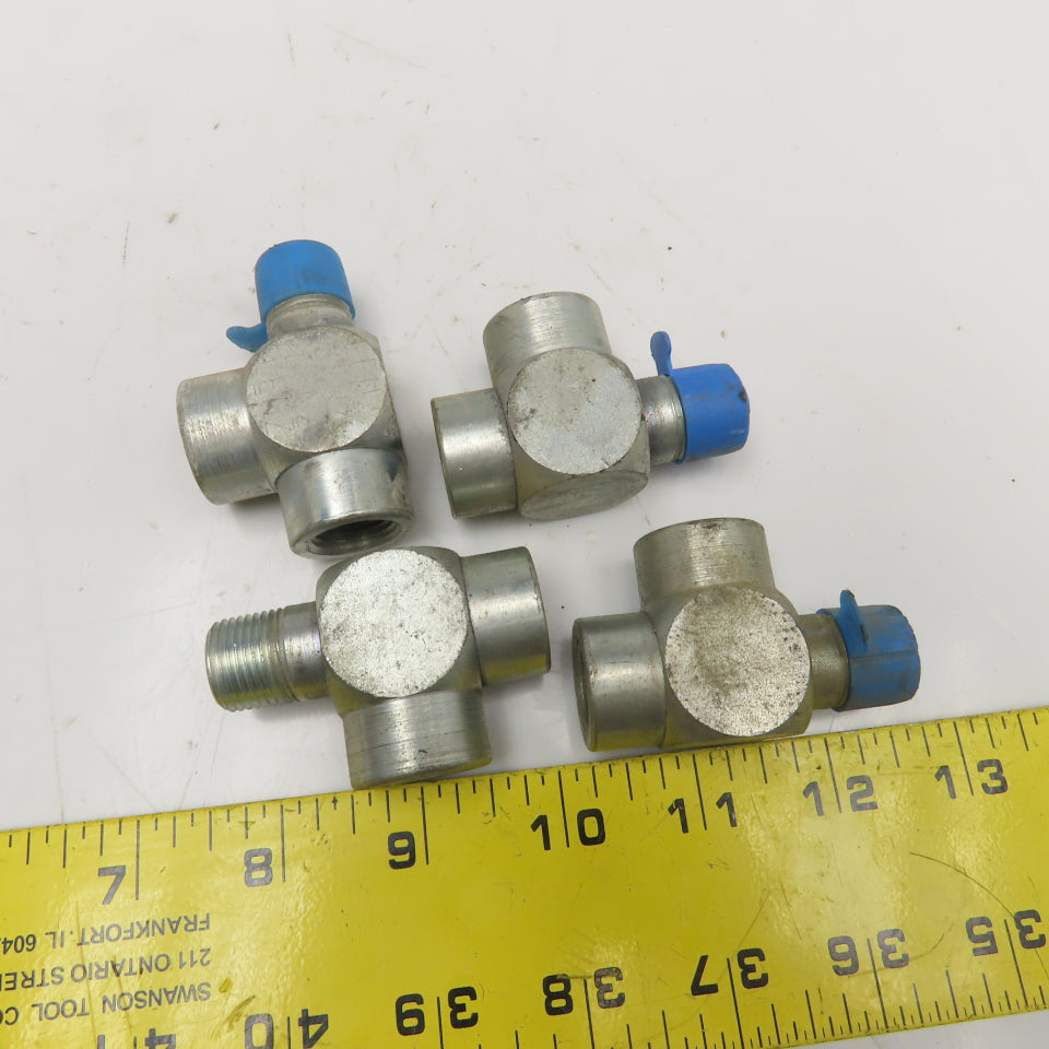 Lenz 3/8 NPT Male x 3/8 NPT Female x 3/8 NPT Female Hydraulic Run Tee Lot Of 4