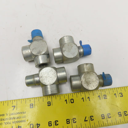 Lenz 3/8 NPT Male x 3/8 NPT Female x 3/8 NPT Female Hydraulic Run Tee Lot Of 4