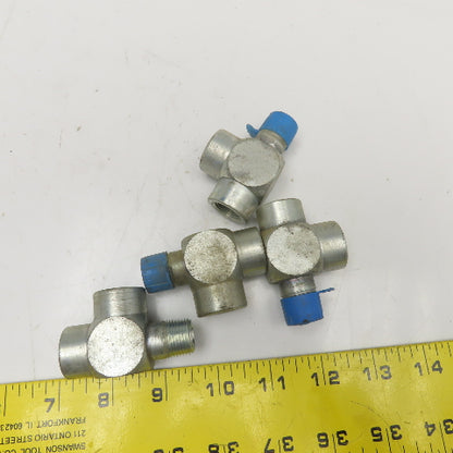 Lenz 3/8 NPT Male x 3/8 NPT Female x 3/8 NPT Female Hydraulic Run Tee Lot Of 4