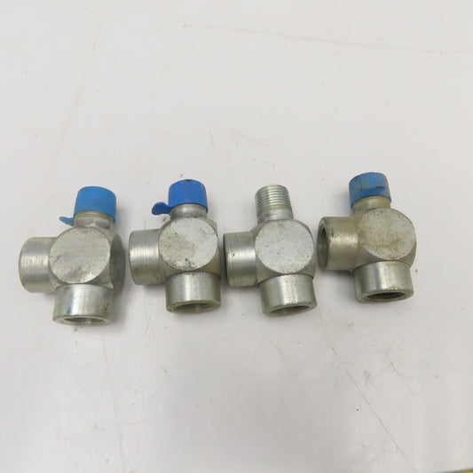 Lenz 3/8 NPT Male x 3/8 NPT Female x 3/8 NPT Female Hydraulic Run Tee Lot Of 4